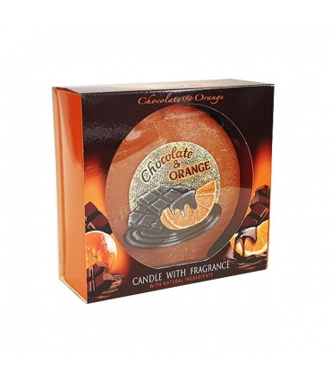 #T2265 bartek-chocolate-orange-vonava-sviecka-disk-480g-priemer-13cm-v-krabicke