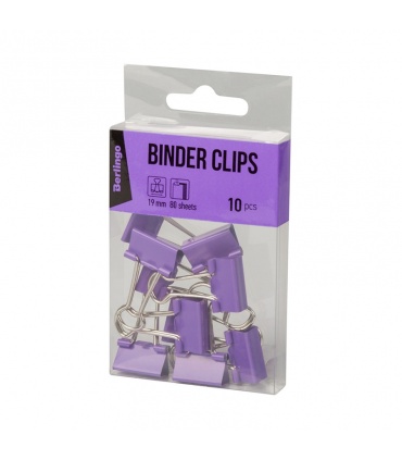 #T14687 berlingo-binder-clip-19mm-fialovy-10ks