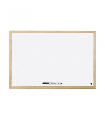 #T11442 biela-magneticka-tabula-economy-40x60cm-a2-popisna-dreveny-ram