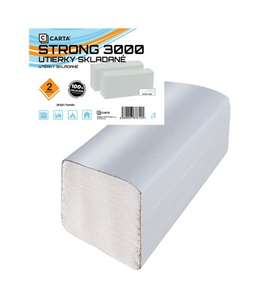 #T4571 carta-strong-3000-biele-papierove-utierky-zz-skladane-2-vrstvy-100-celuloza-21x25cm