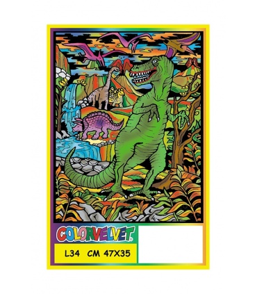 #T6350 colorvelvet-l34-dinosaury-zamatova-omalovanka-obraz-47x35cm