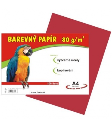 #T3076 farebny-papier-a4-80g-cerveny-100ks