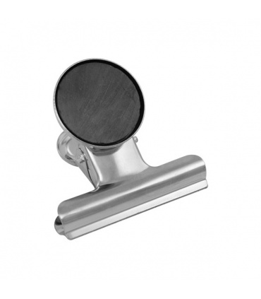 #T14967 junior-binder-clip-pruzinovy-s-magnetom-50mm-strieborny