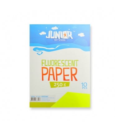 #T12604 junior-fluorescent-paper-dekoracny-papier-a4-250g-m2-neonovy-zlty-10ks