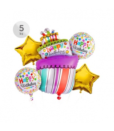 #T11696 junior-happy-birthday-balony-sada-5ks-4ks-45cm-1ks-54x103cm-farebne