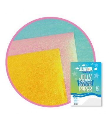 #T6892 junior-jolly-embossed-iridescent-paper-dekoracny-papier-a4-60g-perletovy-biely-10ks