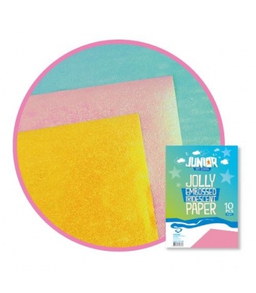 #T6894 junior-jolly-embossed-iridescent-paper-dekoracny-papier-a4-60g-perletovy-ruzovy-10ks