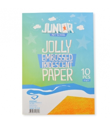 #T6895 junior-jolly-embossed-iridescent-paper-dekoracny-papier-a4-60g-perletovy-zlty-10ks