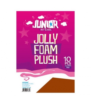 #T11364 junior-jolly-foam-plush-dekoracna-pena-a4-23mm-plysova-hneda-10ks