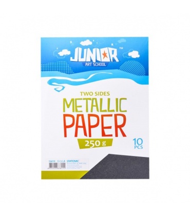 #T15061 junior-jolly-metallic-paper-dekoracny-papier-a4-250g-metalicky-cierny-10ks