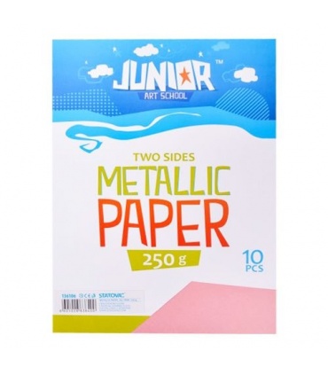 #T6914 junior-jolly-metallic-paper-dekoracny-papier-a4-250g-metalicky-ruzovy-10ks