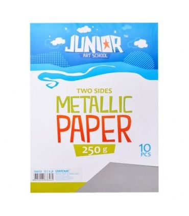#T6915 junior-jolly-metallic-paper-dekoracny-papier-a4-250g-metalicky-strieborny-10ks