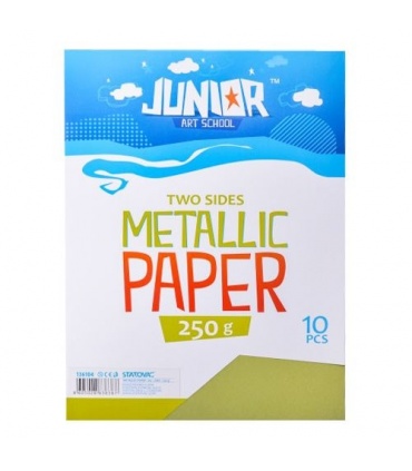 #T6916 junior-jolly-metallic-paper-dekoracny-papier-a4-250g-metalicky-svetlozeleny-10ks
