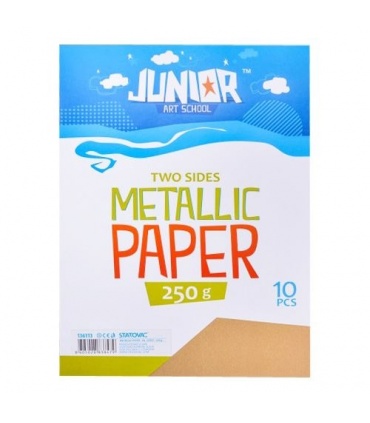 #T6917 junior-jolly-metallic-paper-dekoracny-papier-a4-250g-metalicky-zlaty-10ks