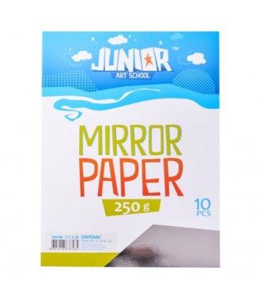 #T6919 junior-jolly-mirror-paper-dekoracny-papier-a4-250g-zrkadlovy-strieborny-10ks