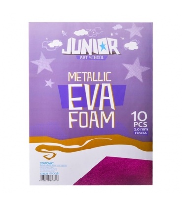 #T11366 junior-metallic-eva-foam-dekoracna-pena-a4-2mm-metalicka-fuksia-10ks