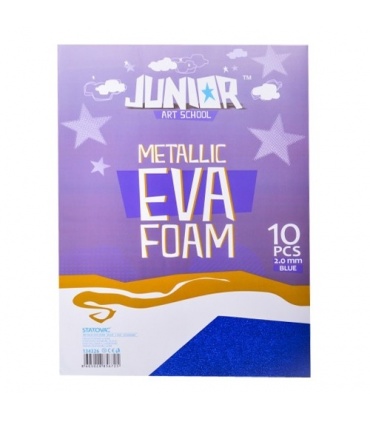 #T11355 junior-metallic-eva-foam-dekoracna-pena-a4-2mm-metalicka-modra-10ks