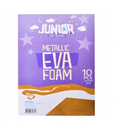 #T11353 junior-metallic-eva-foam-dekoracna-pena-a4-2mm-metalicka-zlata-10ks