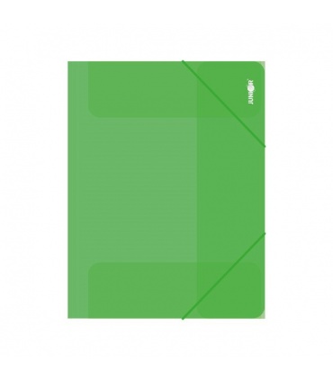 #T16680 junior-plastova-odkladacia-mapa-s-gumickou-a4-transparentna-zelena