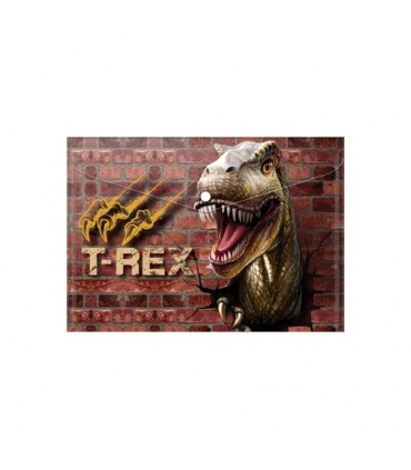 #T10704 junior-t-rex-plastova-obalka-a5-s-patentkou-motiv-dinosaurus