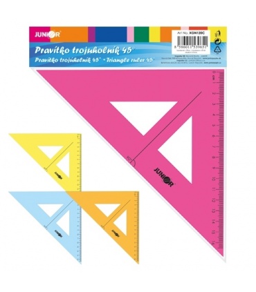 #T4529 junior-xgn120c-pravitko-trojuholnik-s-ryskou-plastove-transparentne-rozne-farby