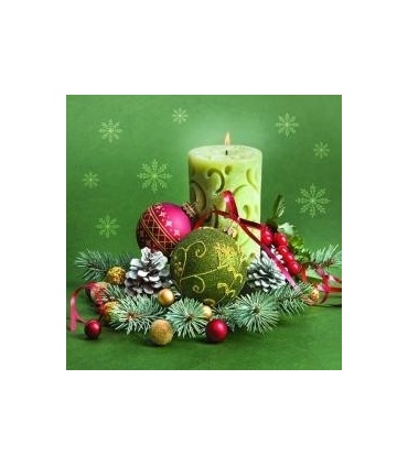 #T10983 maki-slgw-023301-ornate-candle-bauble-composition-servitky-33x33cm-3-vrstvove-vianocne-20ks