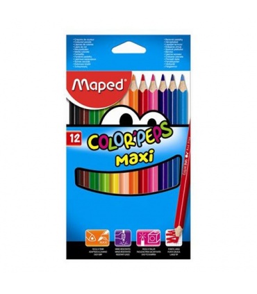 #T3413 maped-color-peps-jumbo-pastelky-drevene-trojhranne-hrube-12-farieb