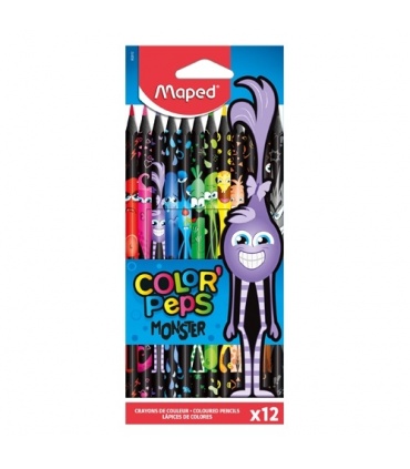 #T5779 maped-color-peps-monster-pastelky-synteticke-trojhranne-12-farieb