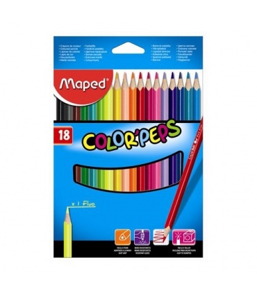 #T4081 maped-color-peps-star-pastelky-drevene-trojhranne-18-farieb