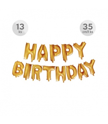 #T12134 narodeninovy-balon-happy-birthday-35cm-zlaty-obsahuje-13-balonov-pismena-happy-birthday