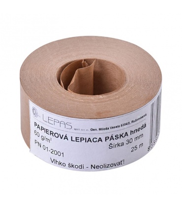 #T4058 papierova-lepiaca-paska-30x25-hneda-60g-sirka-30mm-navin-25m