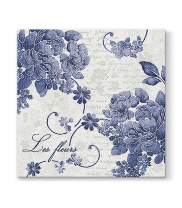 #T7024 paw-airlaid-aan500005-linen-roses-blue-servitka-40x40cm