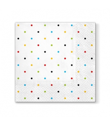 #T14936 paw-sdl120127-colorful-dots-servitky-33x33cm-3-vrstvove-20ks