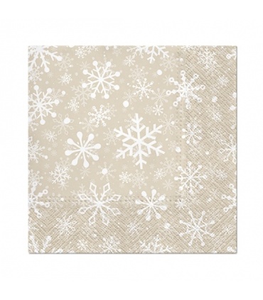 #T11025 paw-sdl230611-christmas-snowflakes-servitky-33x33cm-3-vrstvove-vianocne-20ks