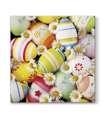 #T13044 paw-tete-a-tete-tl665000-daisies-among-eggs-servitky-33x33cm-3-vrstvove-velkonocne-20ks