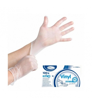 #T12241 rukavice-jednorazove-vinylove-pudrovane-biele-velkost-xl-100ks