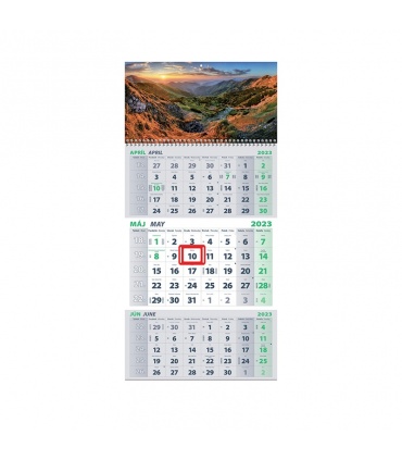 #T9457 trojmesacny-kalendar-nastenny-s-obrazkom-hory-posuvne-okienko-1-spirala-300x465mm-12-listov